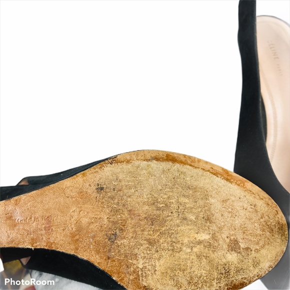 Celine Suede Peep Toe Wedge Heels - Picture 8 of 8